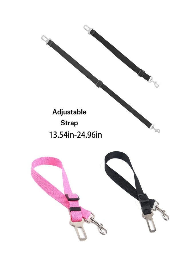 WenTigDY Dog Seat Belts 2 Pack Dog Car Seat Belts Adjustable Seat Belt for Car, Dog Seatbelt, Seat Belt for Dogs in Car Pet Seat Belts for Dogs, Cats and Pets(Black Pink) - Image 5